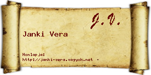 Janki Vera névjegykártya